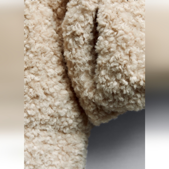 ZARA CROPPED FAUX SHEARLING PUFFER JACKET -- OUT OF STOCK - Picture 5 of 6